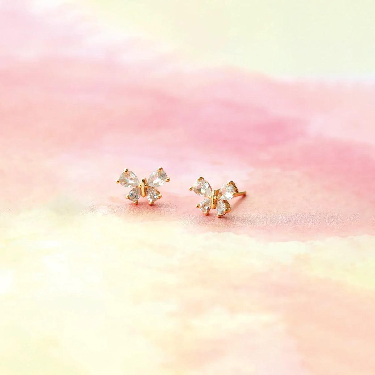 Butterfly Crystal Marquis Stud Earrings