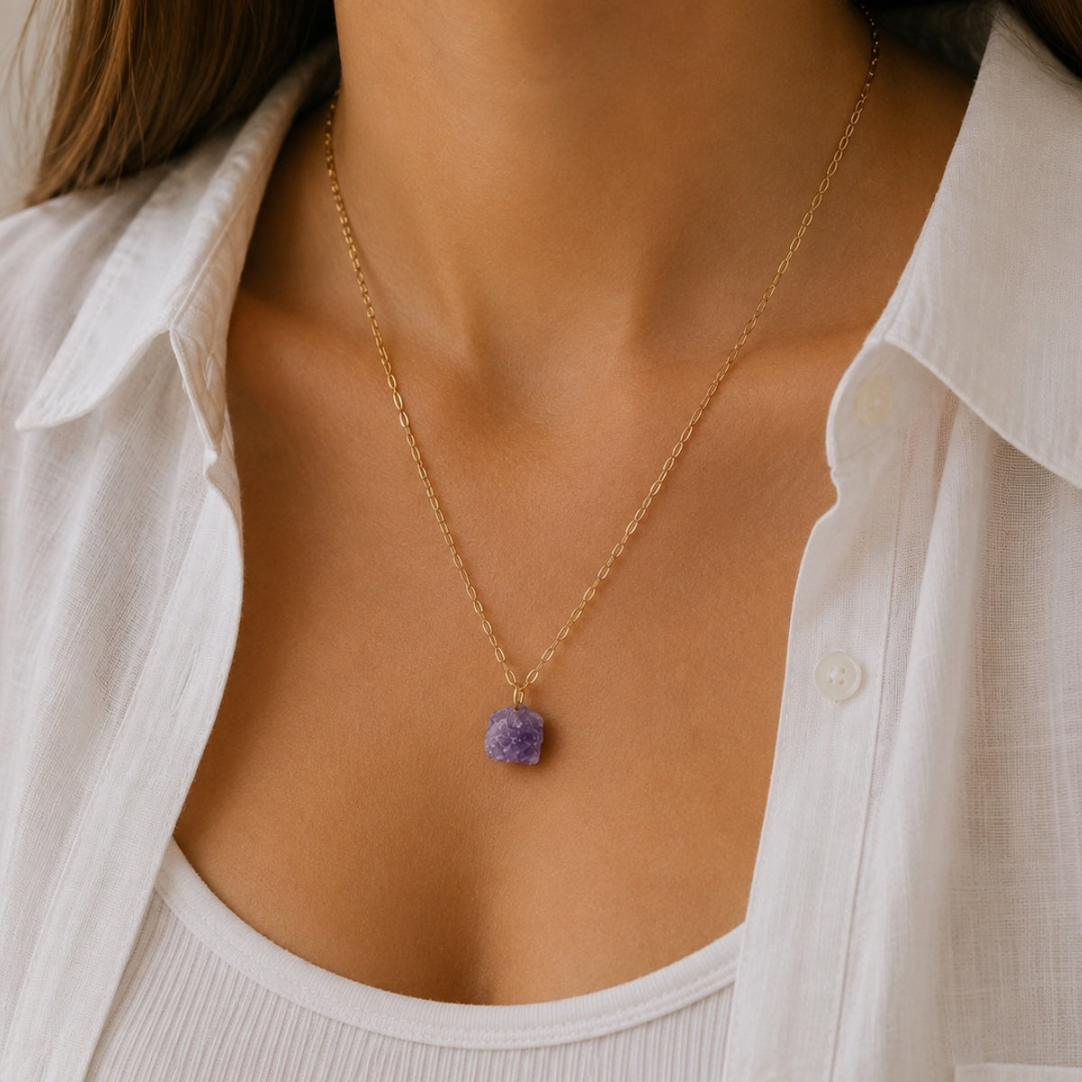 Raw Amethyst Necklace