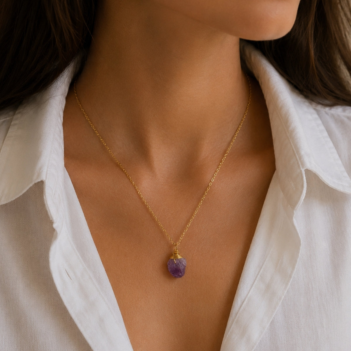 Raw Amethyst Necklace