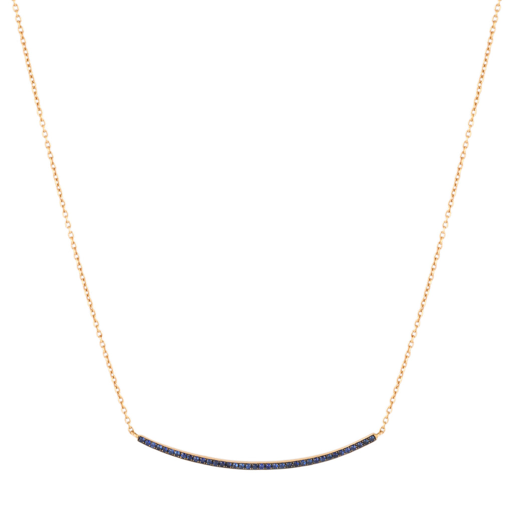 Cera Barr Sapphire Curve Bar Necklace | Boom & Mellow