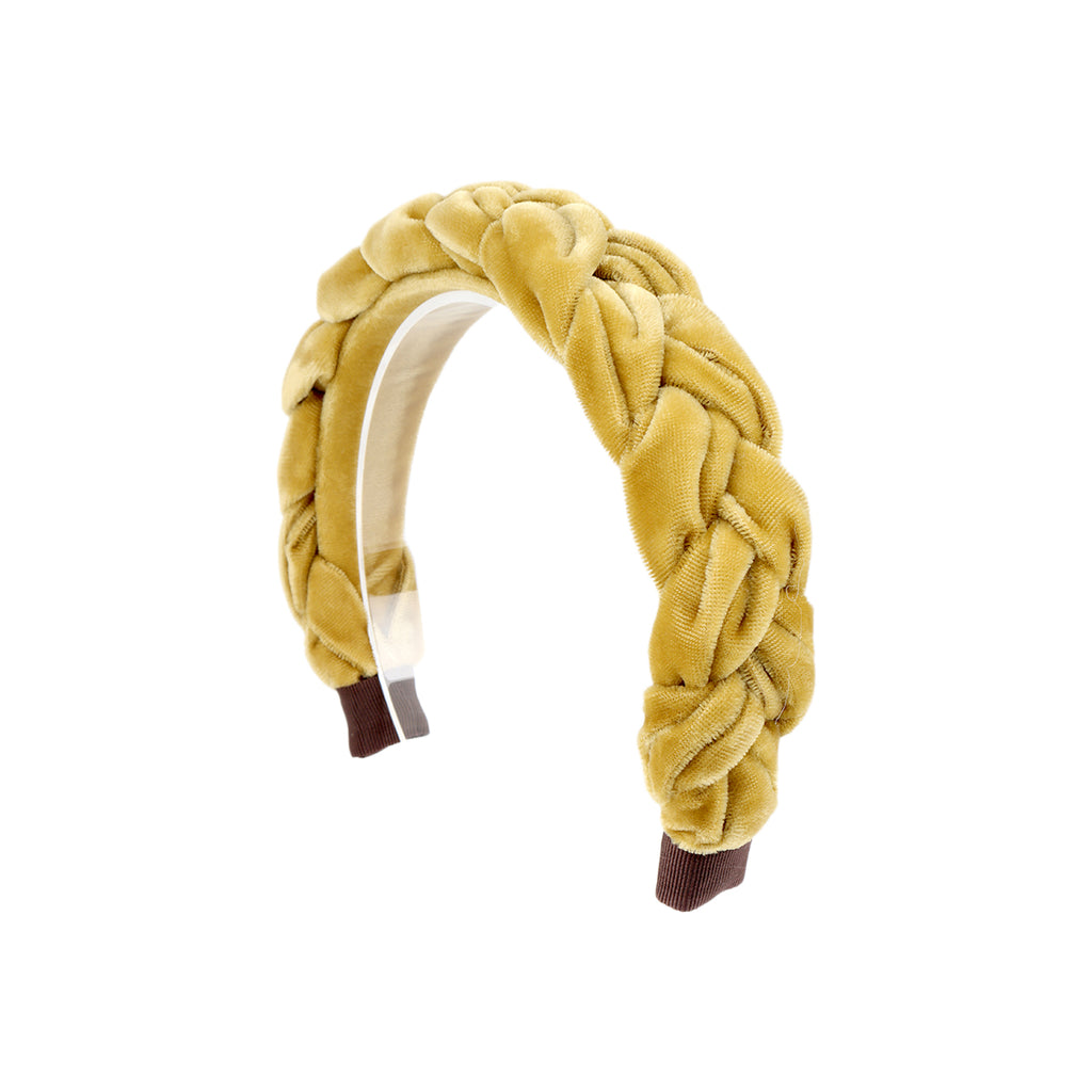 Chiarasole Yellow Twisted Velvet Headband | Boom & Mellow