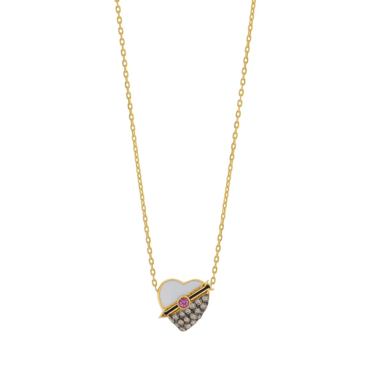 Buy J Boghossian 18k Gold White Mini Sienna Heart Necklace Online for Women | Free 3-Hour Delivery in Dubai | Boom & Mellow UAE