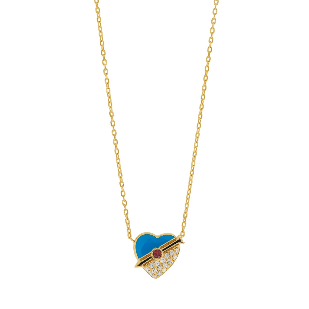 Buy J Boghossian 18k Gold Turquoise Mini Sienna Heart Necklace Online for Women | Free 3-Hour Delivery in Dubai | Boom & Mellow UAE