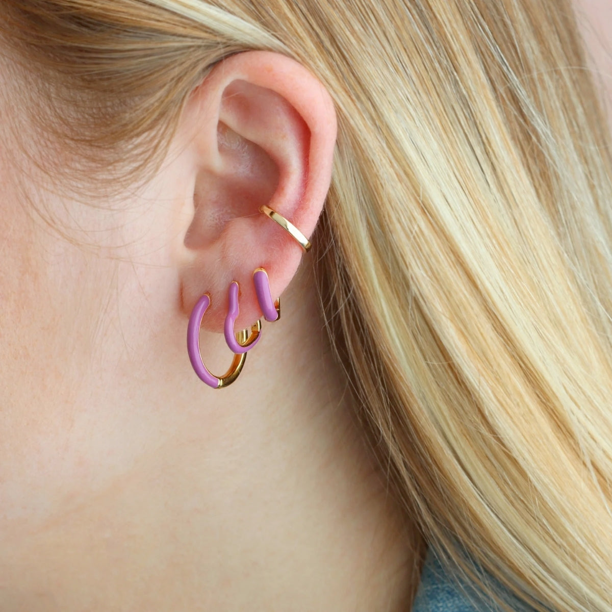 Buy Kris Nations Open Heart Huggie Hoop Earring Online for Women | Free 3-Hour Delivery in Dubai | Boom & Mellow UAE