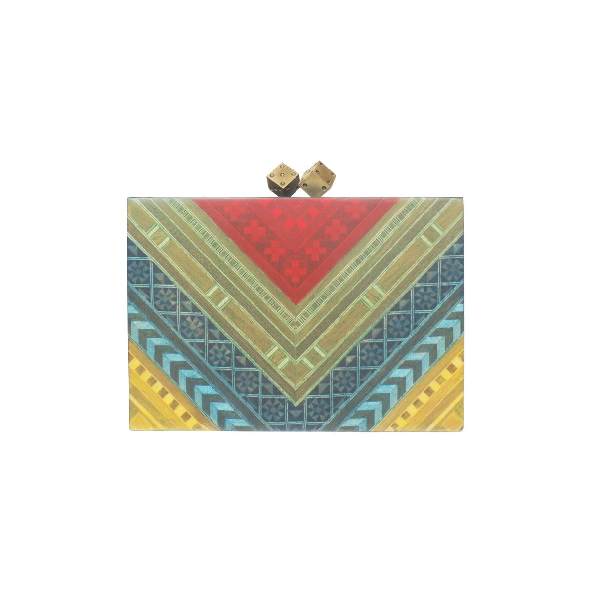 Sarah's Bag Afro Color Marquetry Clutch