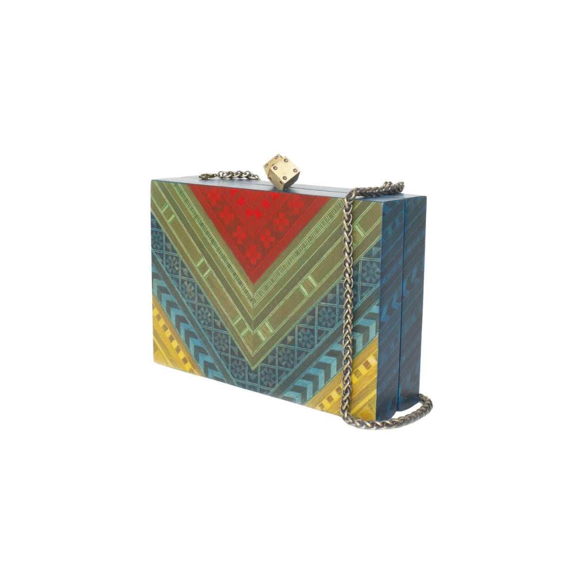 Sarah's Bag Afro Color Marquetry Clutch