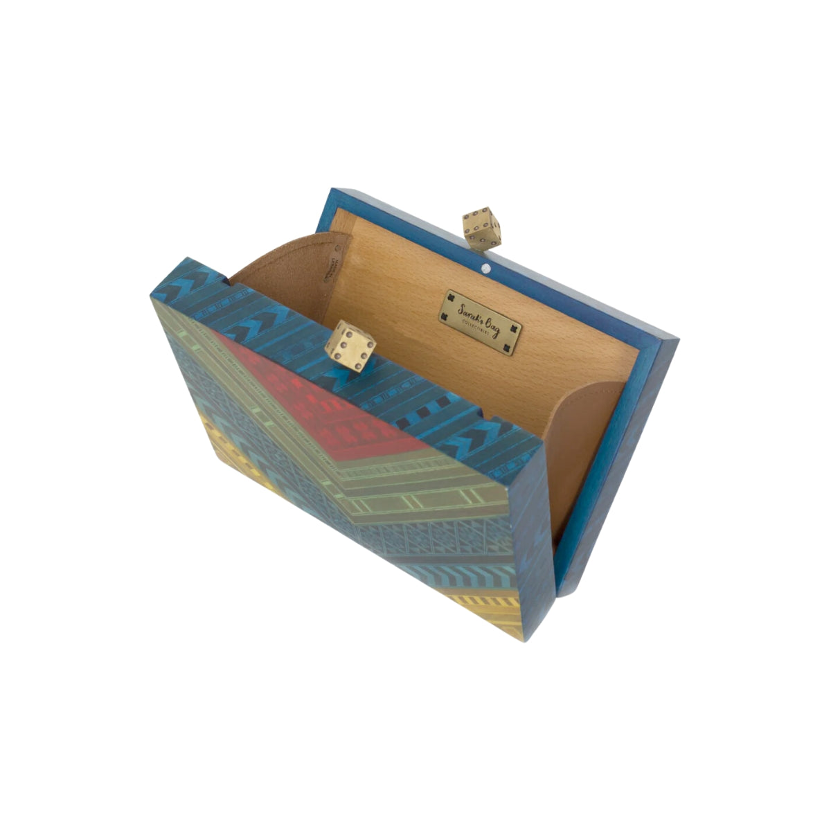 Sarah's Bag Afro Color Marquetry Clutch