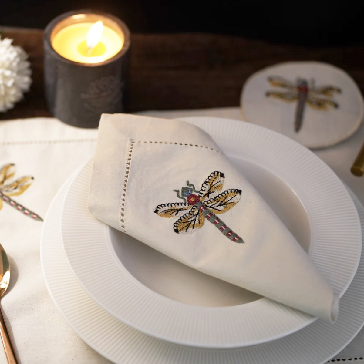 Organiks Plus Dragonfly Table Linen Set of 04