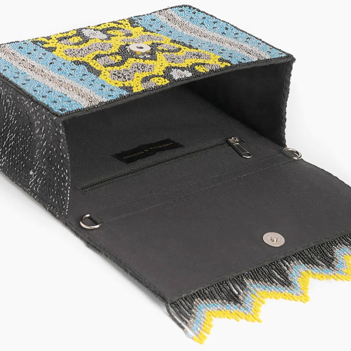 Buy America & Beyond Snakeskin Bead Fringe Crossbody Bag Online for Women | Free 3-Hour Delivery in Dubai | Boom & Mellow UAE