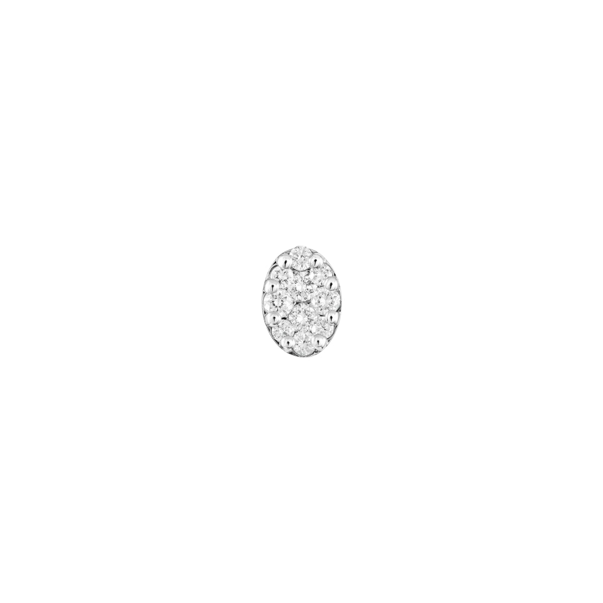 Buy Kefi Jewelry 18k White Gold Large Pave Diamond Oval Stud Earring Online for Women | Free 3-Hour Delivery in Dubai | Boom & Mellow UAE