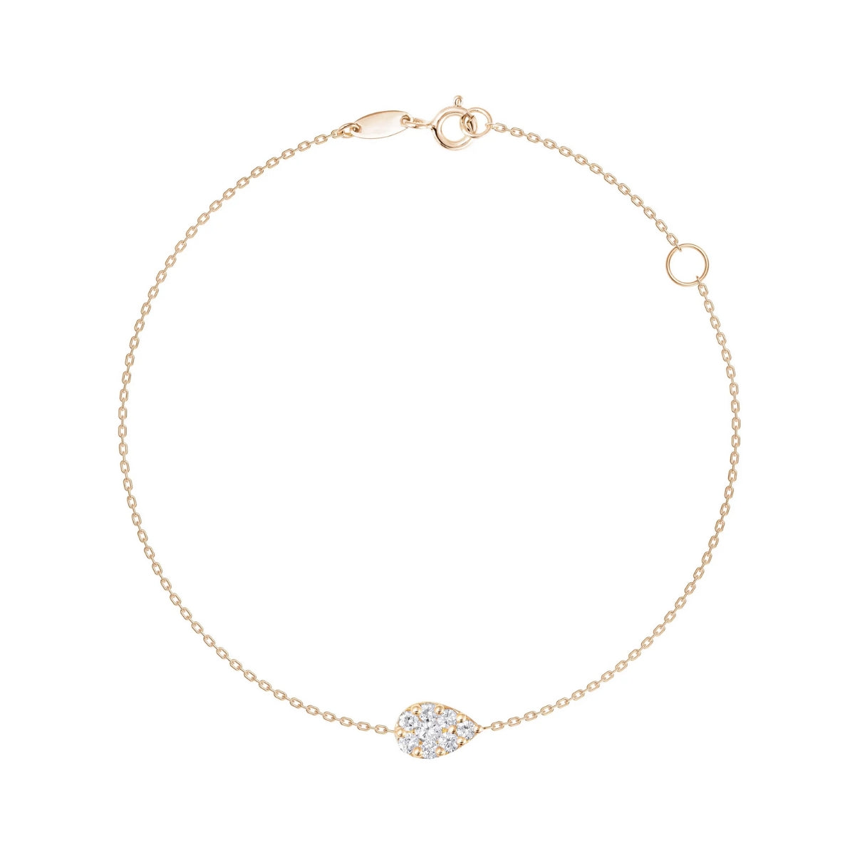 Buy Kefi Jewelry 18k Pink Gold Pave Teardrop Chain Bracelet Online for Women | Free 3-Hour Delivery in Dubai | Boom & Mellow UAE