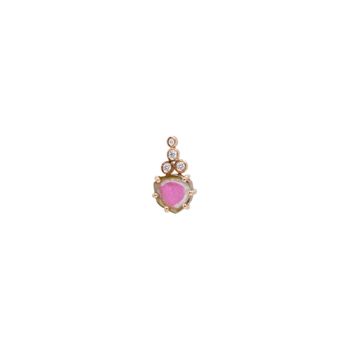 Buy Yasmin Pharaon 14k Gold Tourmaline Slice with 3 Dots Earring Online for Women | Boom & Mellow UAE