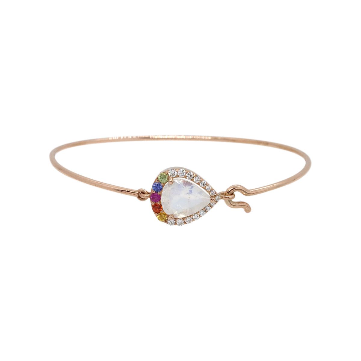 Buy Yasmin Pharaon 14k Gold Moonstone with Rainbow Border Bangle Online for Women | Boom & Mellow UAE