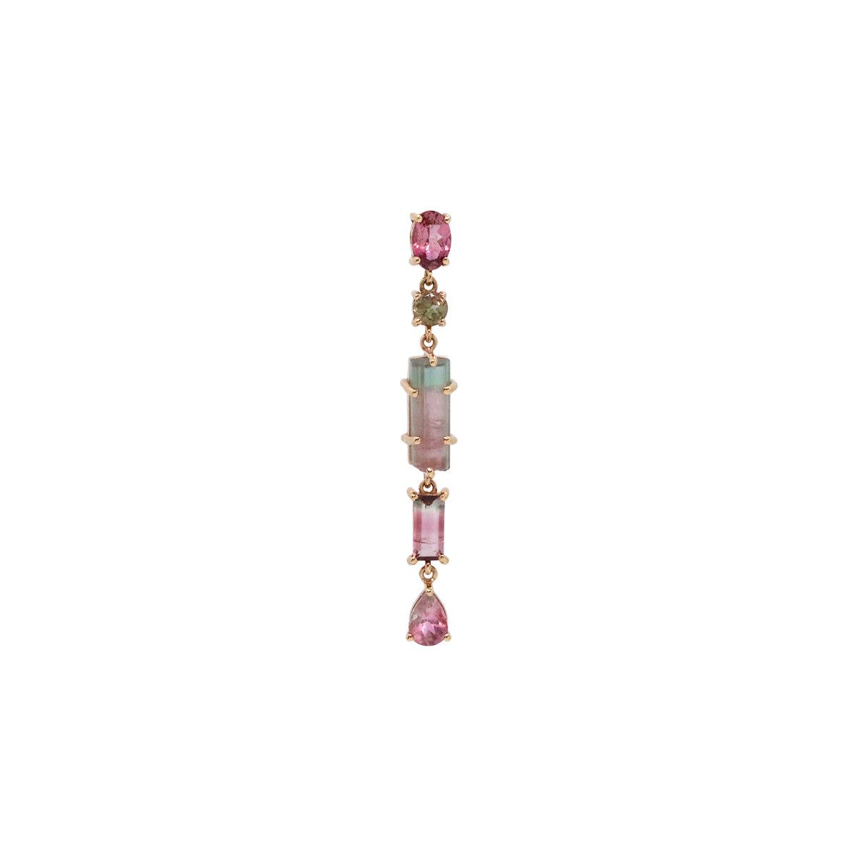 Buy Yasmin Pharaon 14k Gold 5 Mix Tourmaline Drop Earring Online for Women | Boom & Mellow UAE