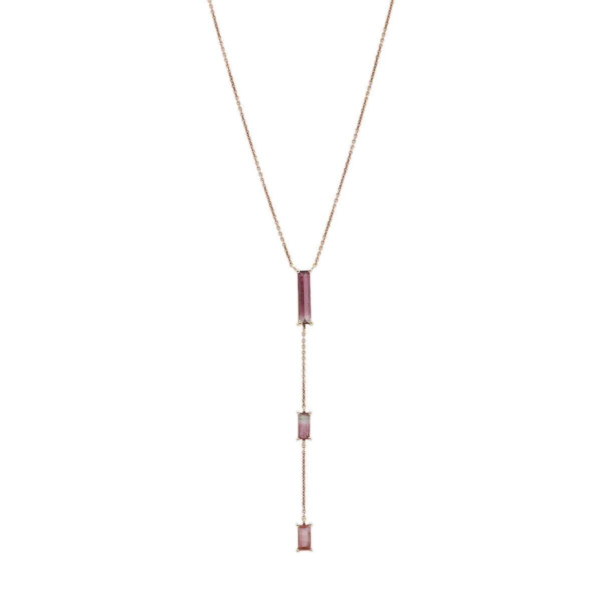 Buy Yasmin Pharaon 14k Gold 3 Tourmaline Y Necklace Online for Women | Boom & Mellow UAE