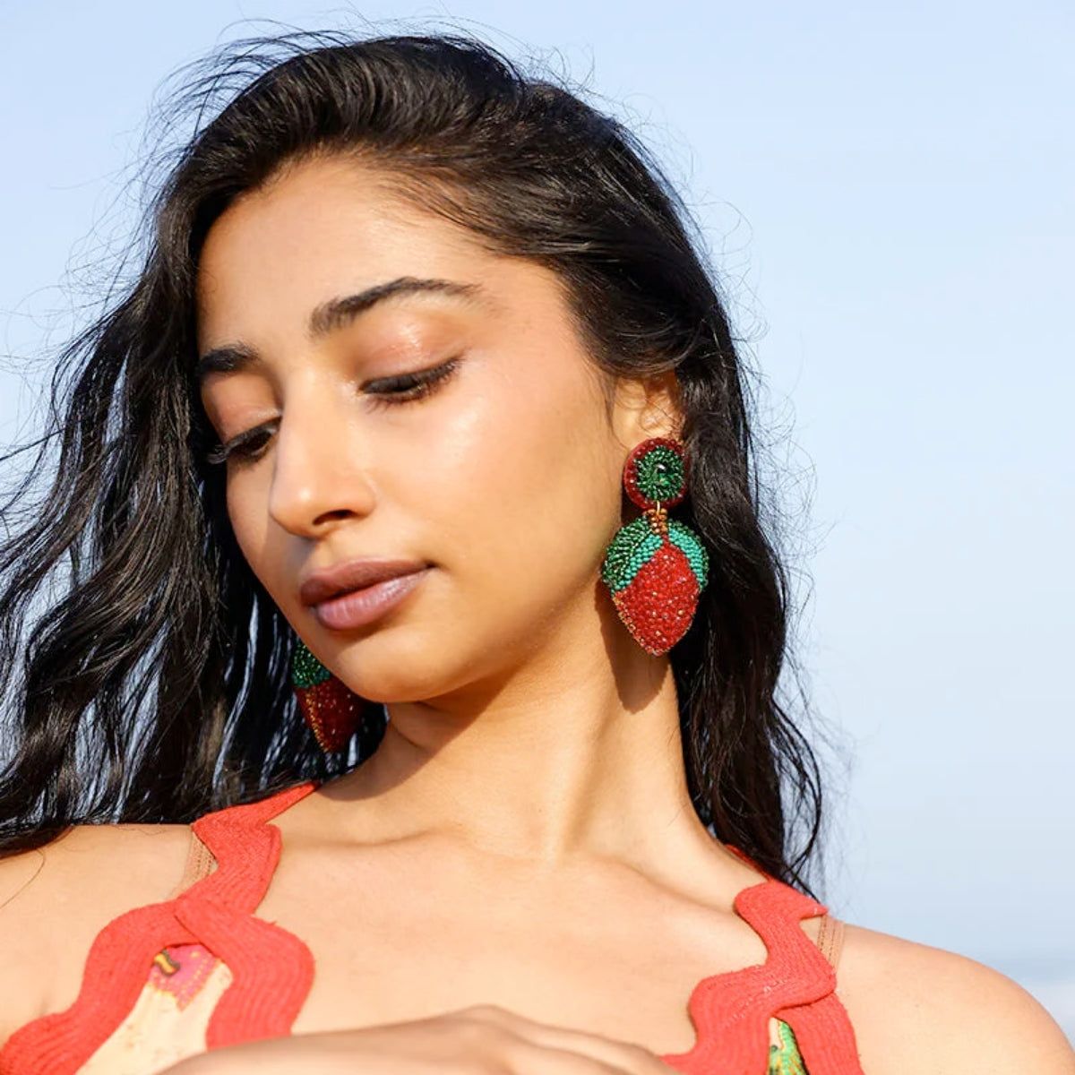 Buy America & Beyond Strawberry Splash Drop Earrings Online for Women | Free 3-Hour Delivery in Dubai | Boom & Mellow UAE