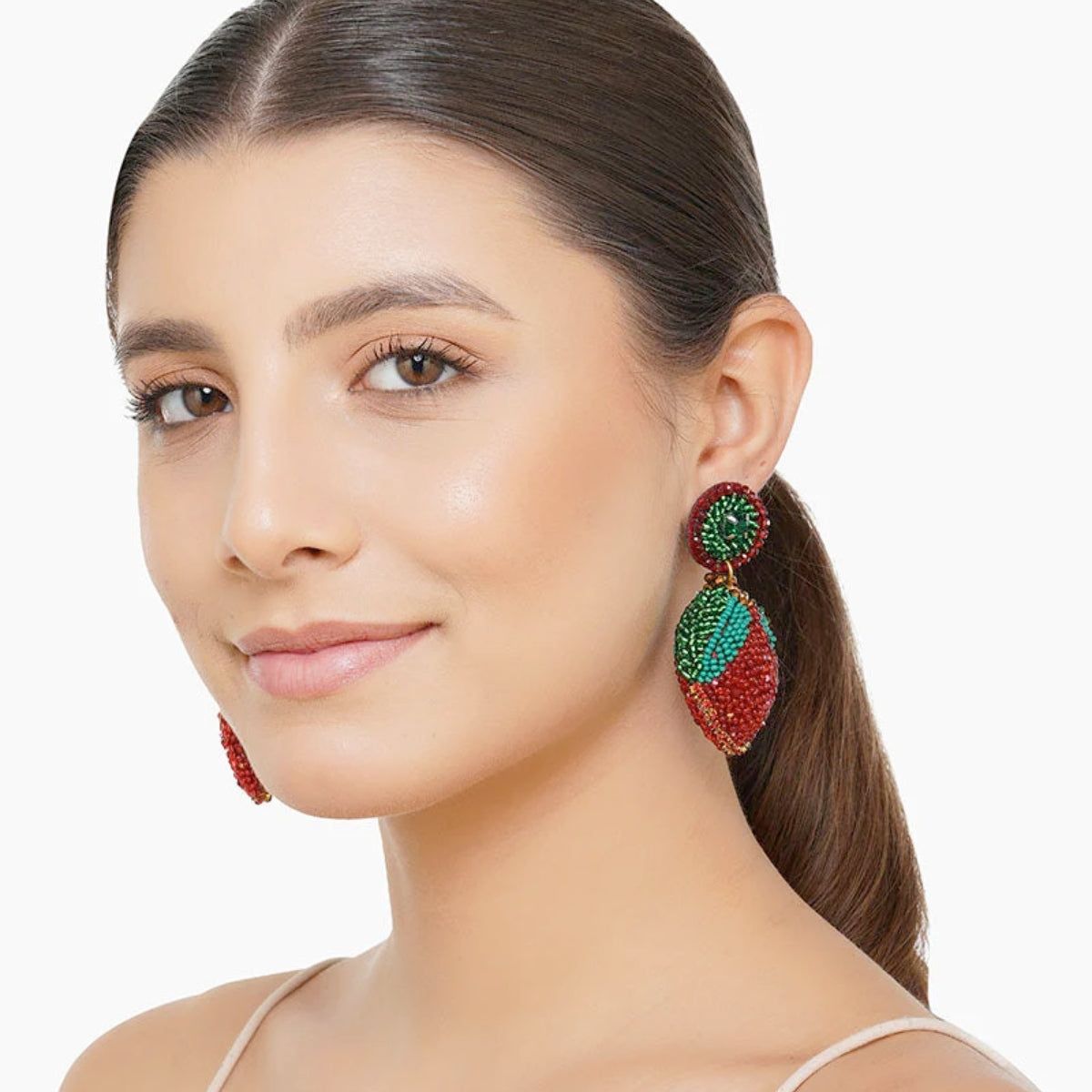 Buy America & Beyond Strawberry Splash Drop Earrings Online for Women | Free 3-Hour Delivery in Dubai | Boom & Mellow UAE