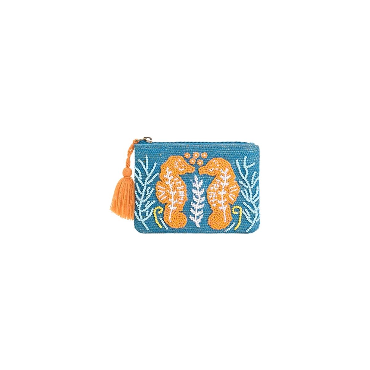 Buy America & Beyond Sea Horse Teal Coin Pouch Online for Women | Free 3-Hour Delivery in Dubai | Boom & Mellow UAE