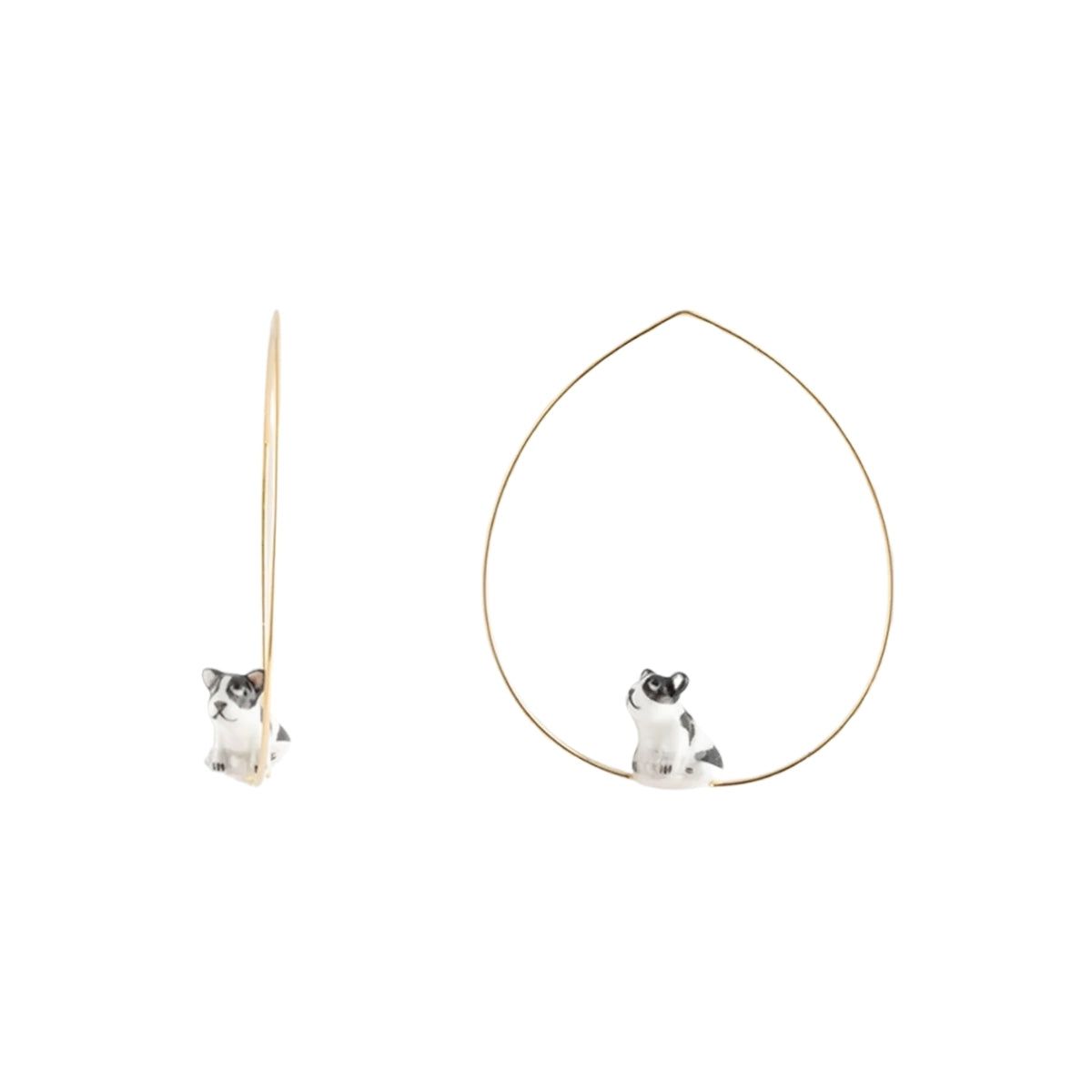 Buy Nach Bijoux Black & White Frenchbulldog Earrings Online for Women | Free 3-Hour Delivery in Dubai | Boom & Mellow UAE