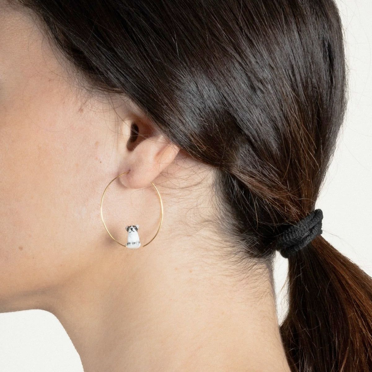 Buy Nach Bijoux Black & White Frenchbulldog Earrings Online for Women | Free 3-Hour Delivery in Dubai | Boom & Mellow UAE