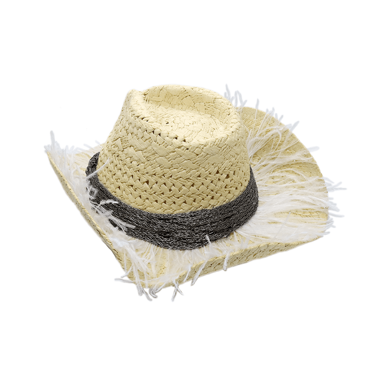 Shiny silver cowboy hat with ‘Sucre Salé’ branding, blending sweet and salty vibes with metallic flair.