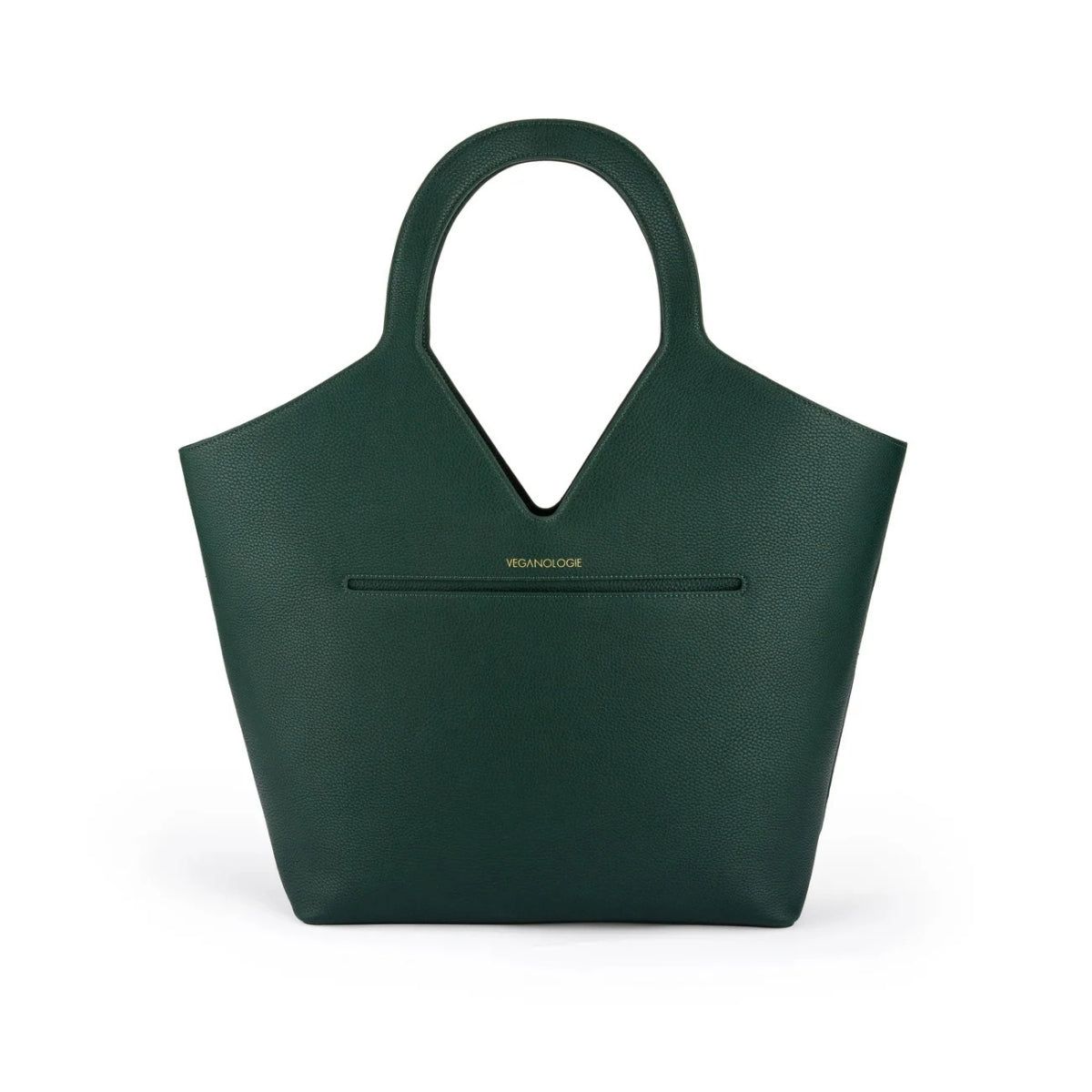 Bag by Veganologie in Pine Green Color Tote Bag. Made of Vegan Bamboo Leather.