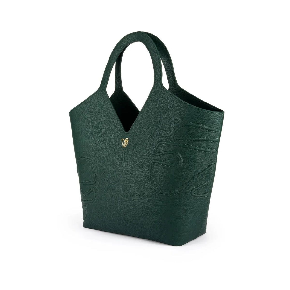 Bag by Veganologie in Pine Green Color Tote Bag. Made of Vegan Bamboo Leather.