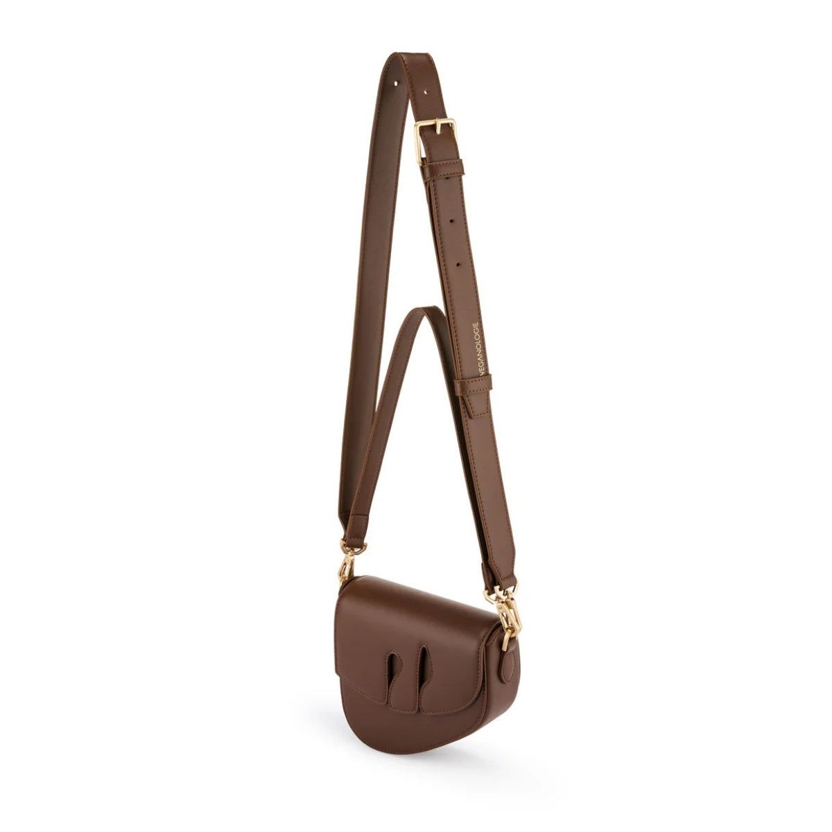 Bag by Veganologie in Chocolate Color Shoulder Bag. Made of Vegan Bamboo Leather.