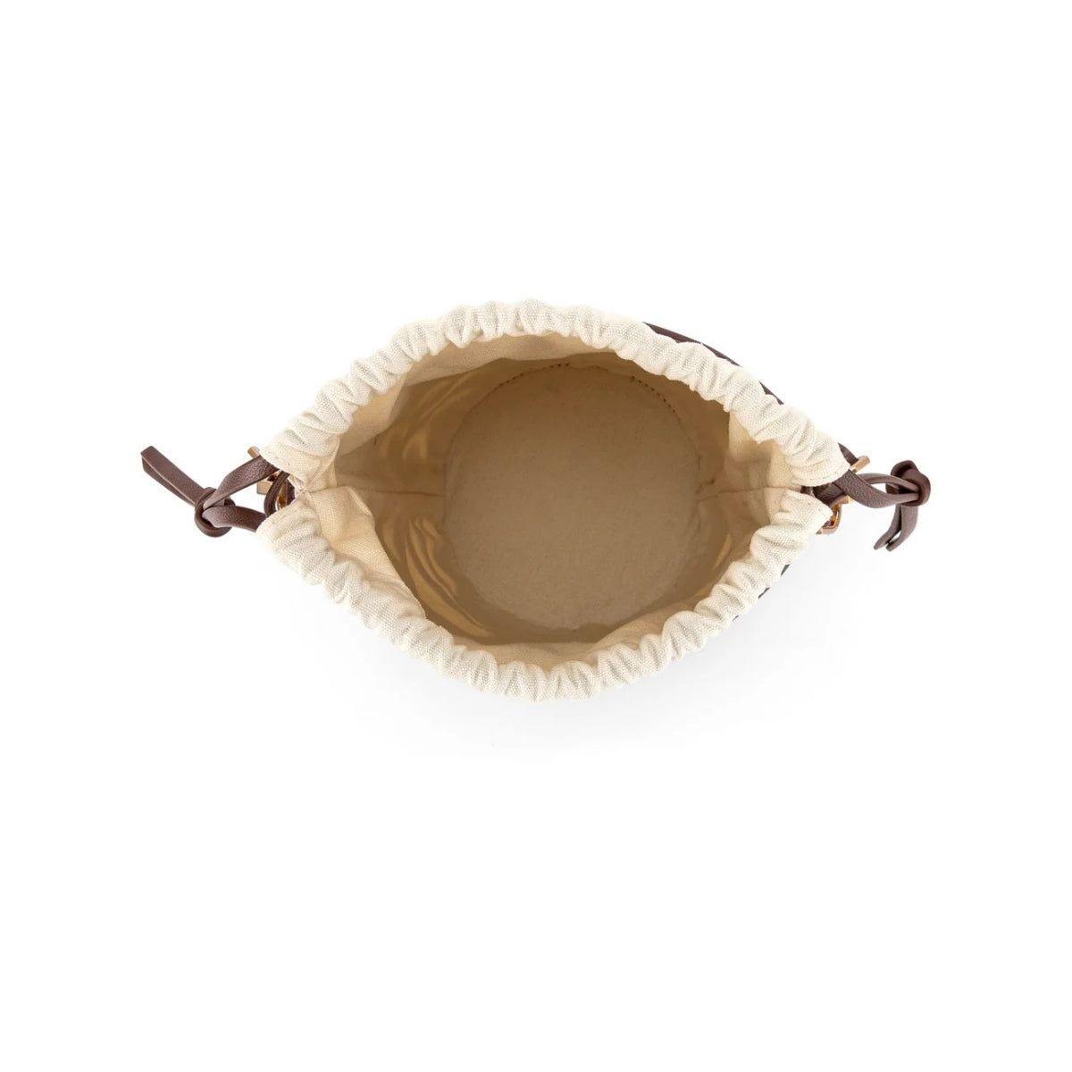 Bag by Veganologie in Chocolate Color Bucket Bag. Made of Vegan Bamboo Leather.