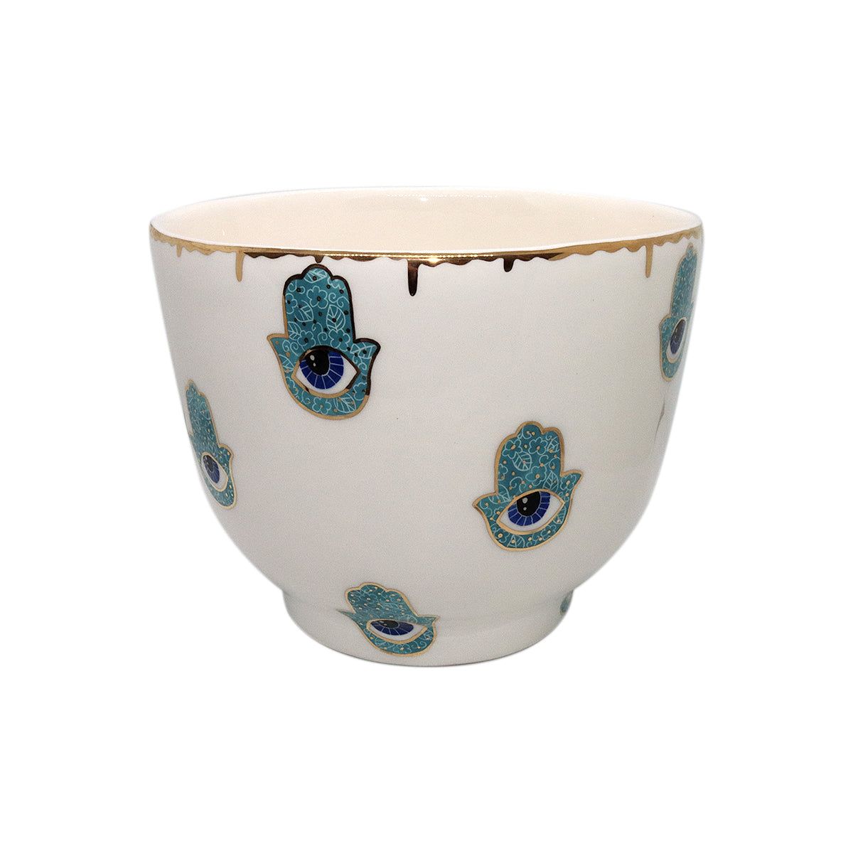 Noorena Turquoise Hamsa Big Ceramic Bowl