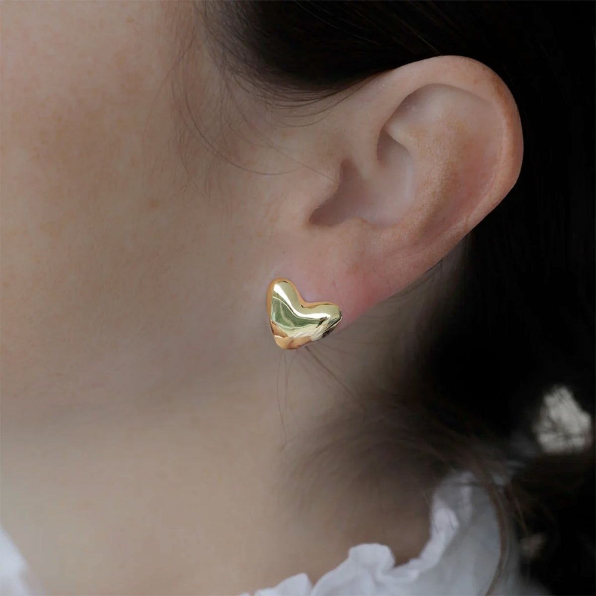 Lina Hernandez Small Latido Puffy Heart Stud Earrings