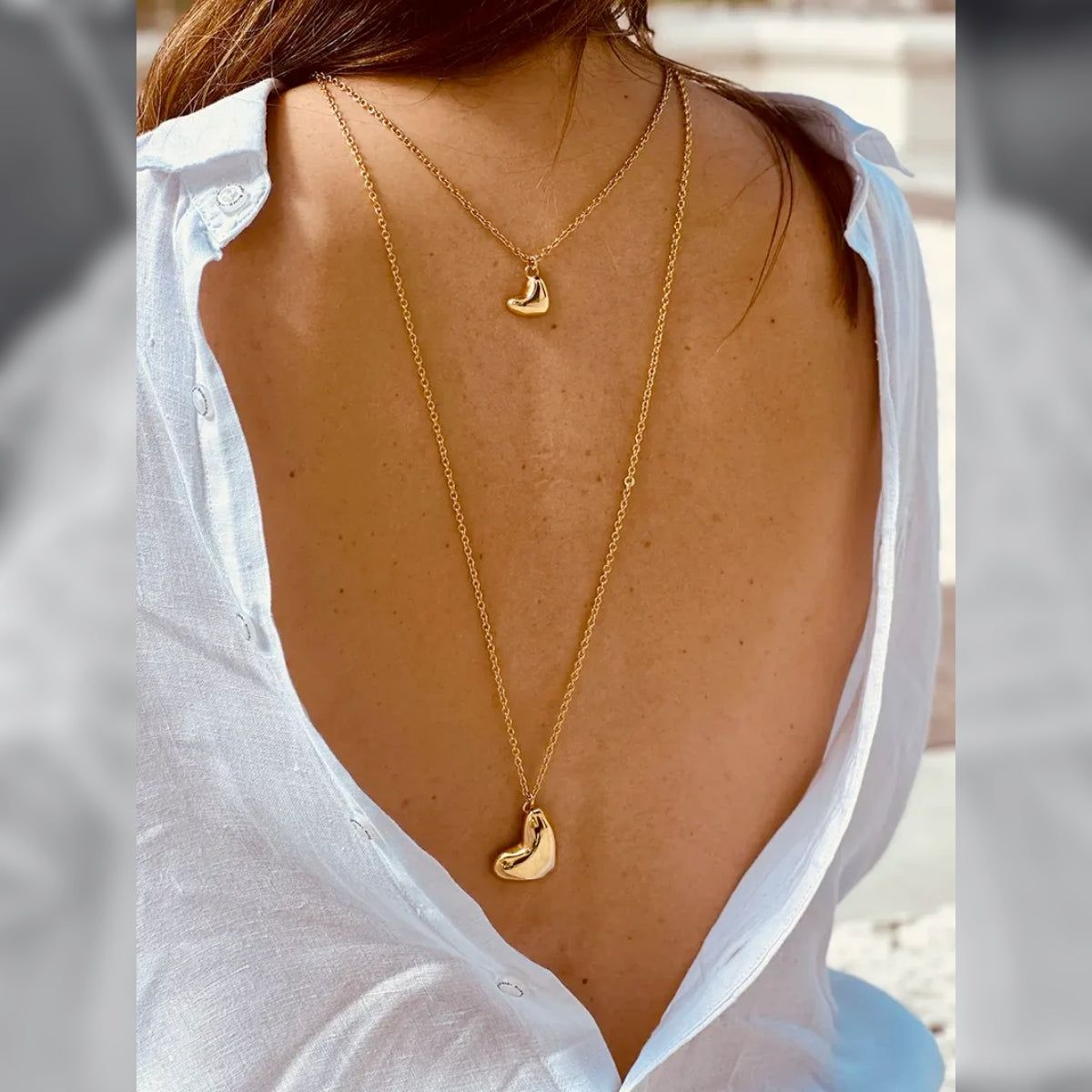 Lina Hernandez Latido Puffy Heart Long Necklace