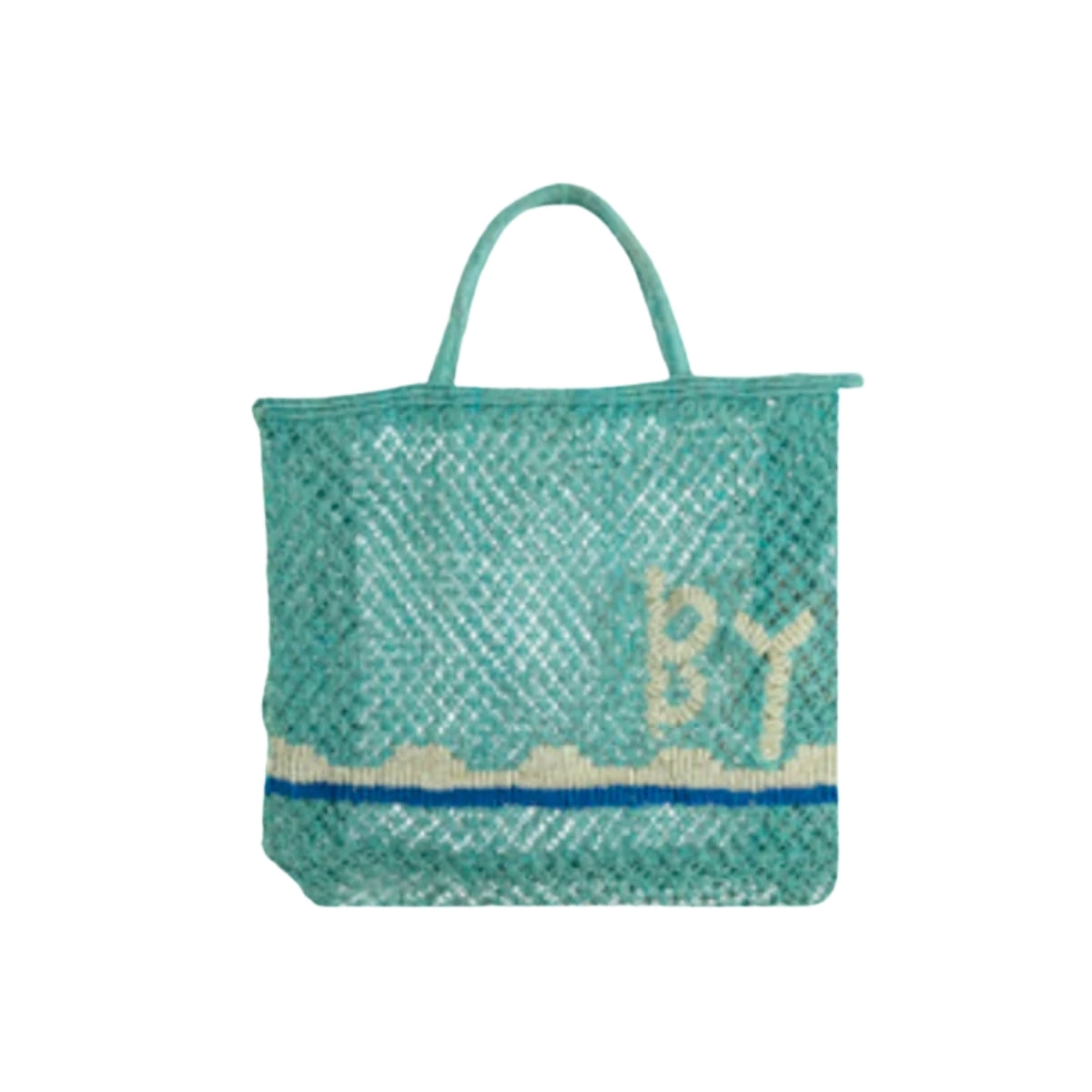 The Jacksons Bags Small Aqua Bevan By The Sea Jute Tote Bag