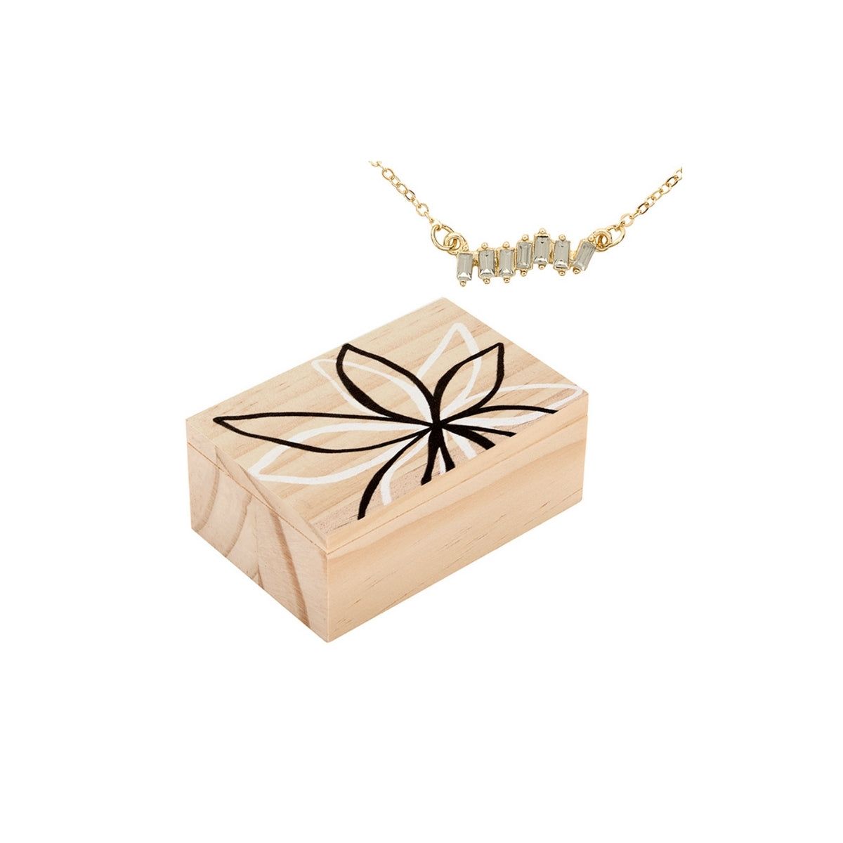 Creative Brands Golden Flower Crystal Necklace
