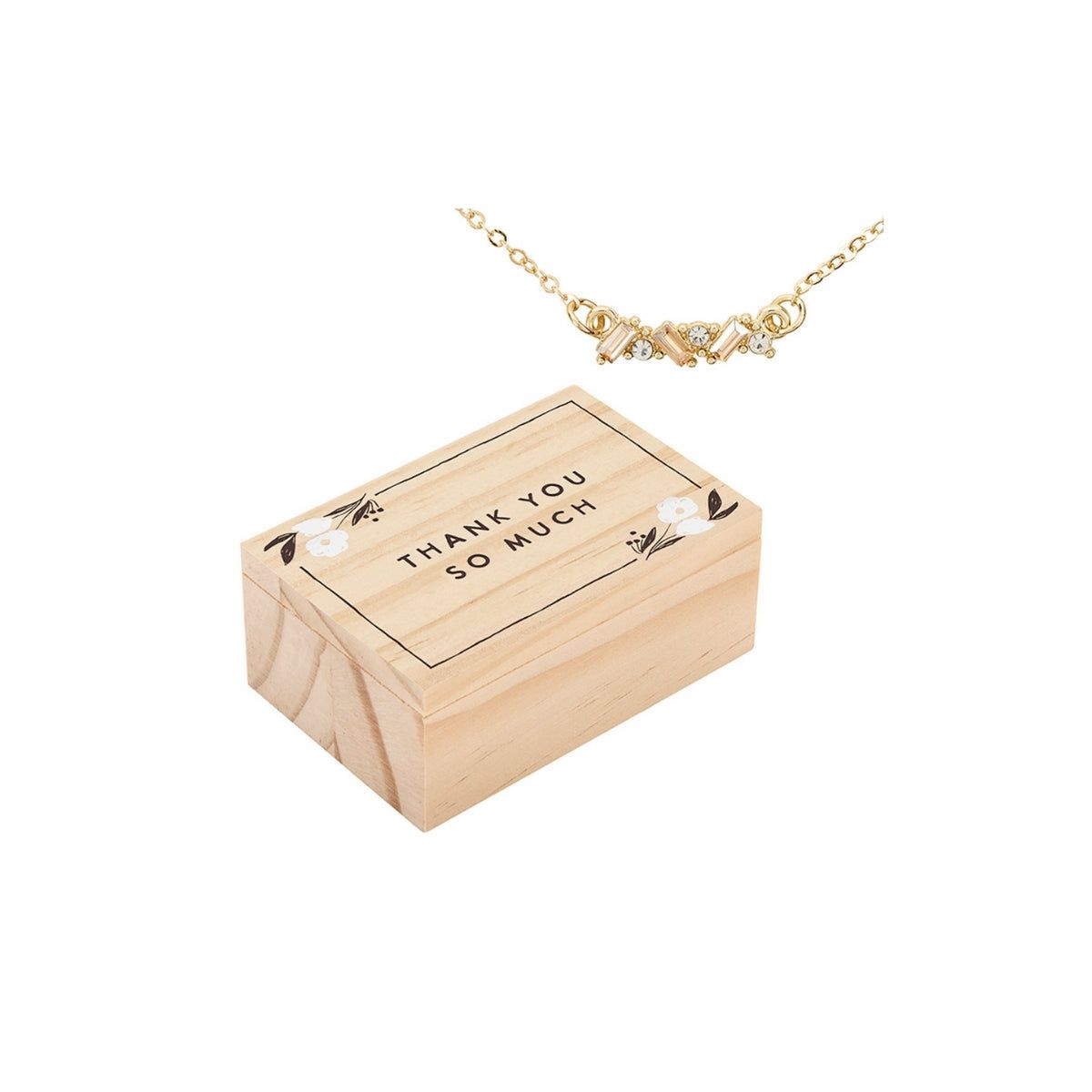 Creative Brands Golden Thank You Crystal Necklace
