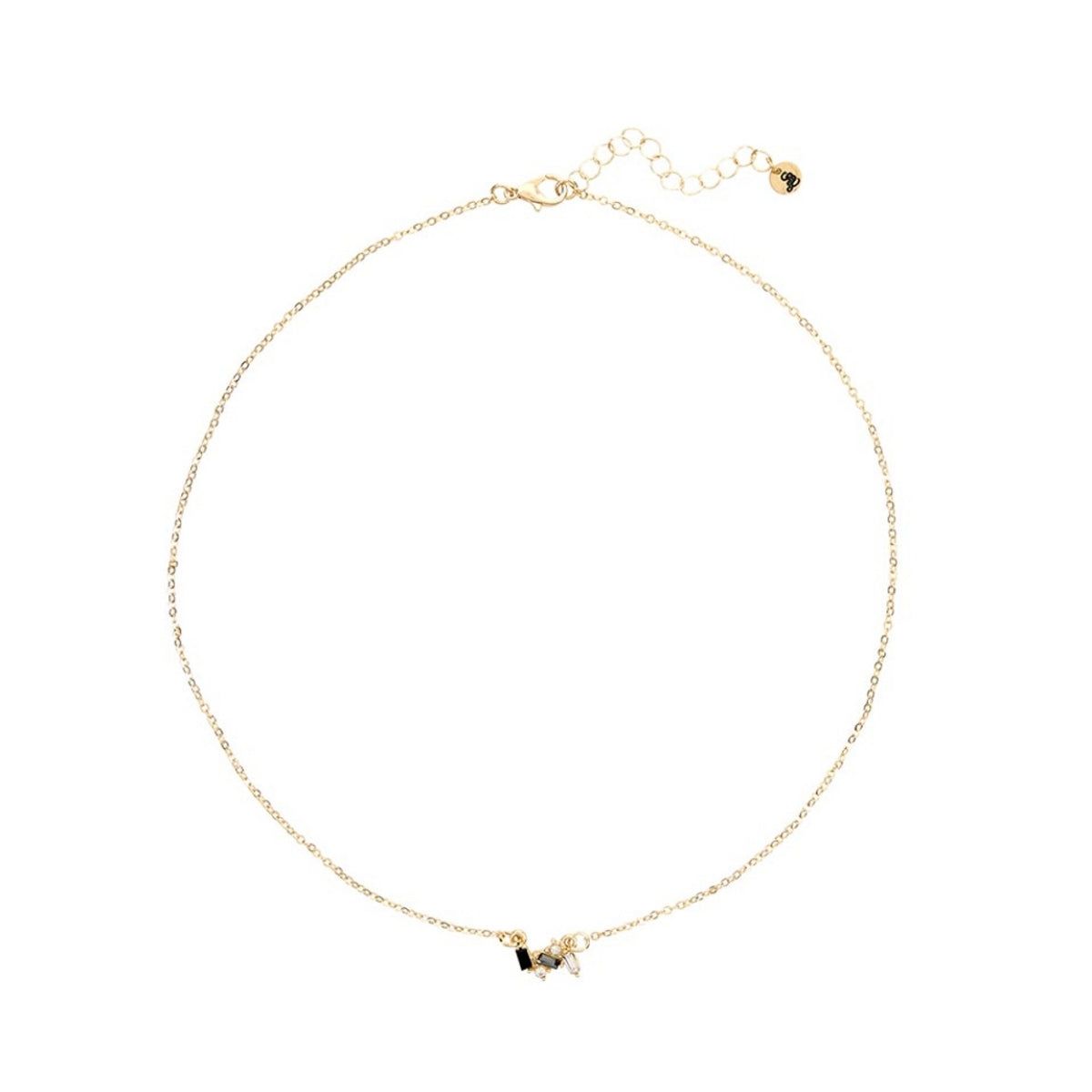 Creative Brands Black Flower Trio Crystal Necklace