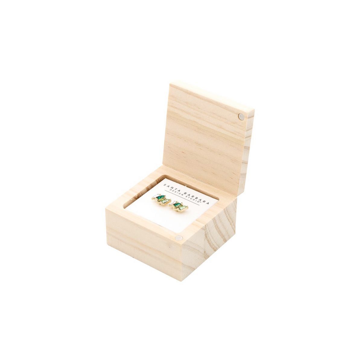 Creative Brands Green Flower Treasure Box Earrings