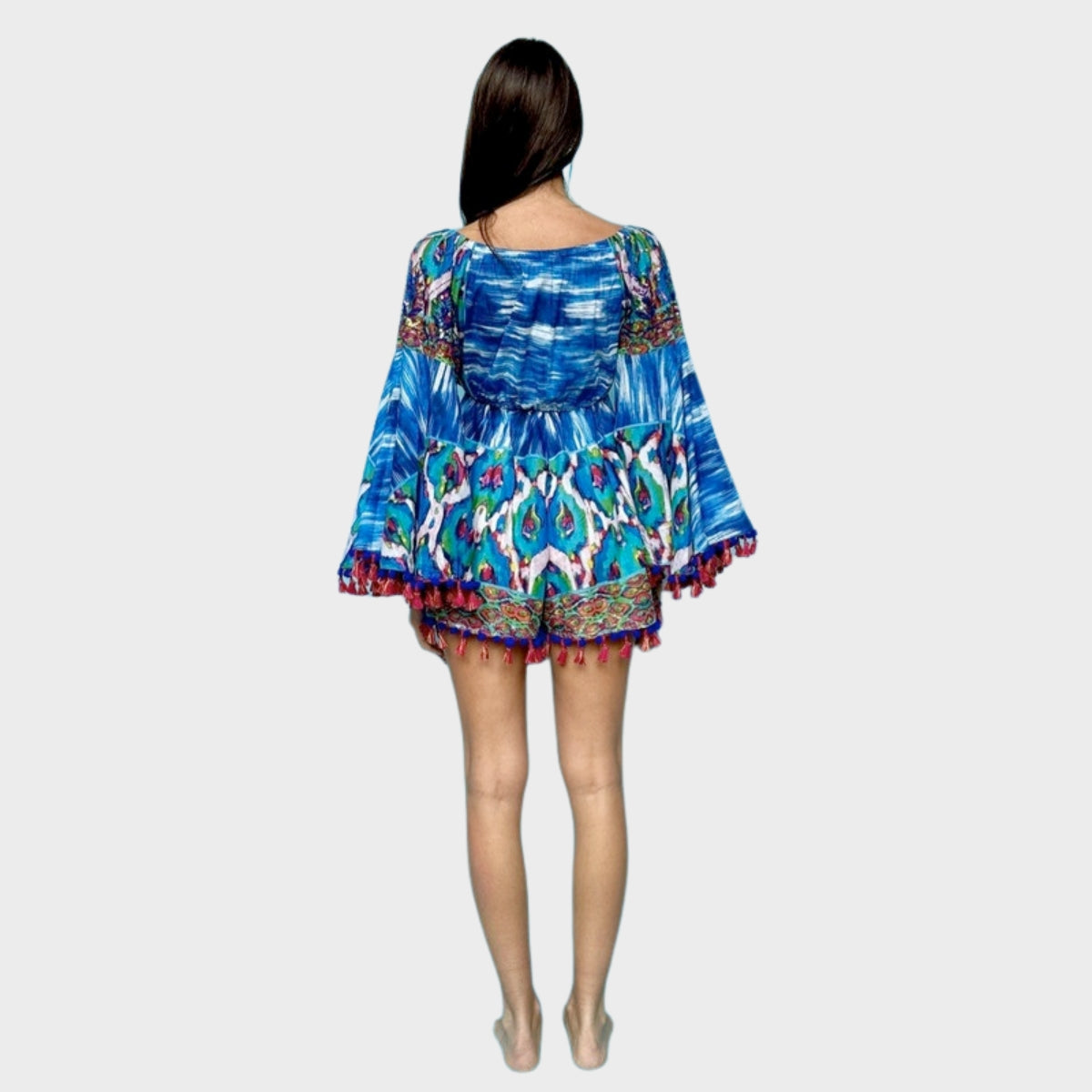 Antica Sartoria Blue Mare Print Mini Jumpsuit