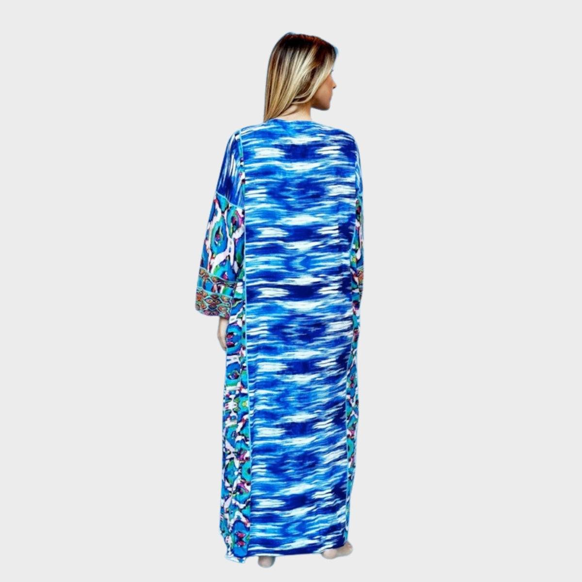 Antica Sartoria Ocean Breeze Viscose Kaftan Dress
