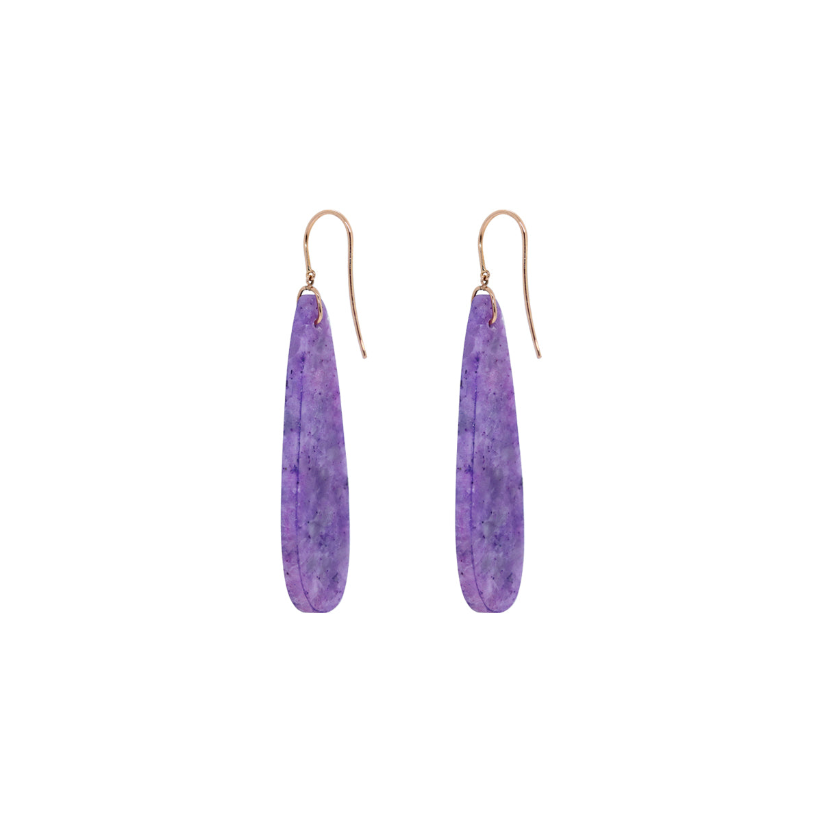 Purple Speckled Stone Dangle Earrings