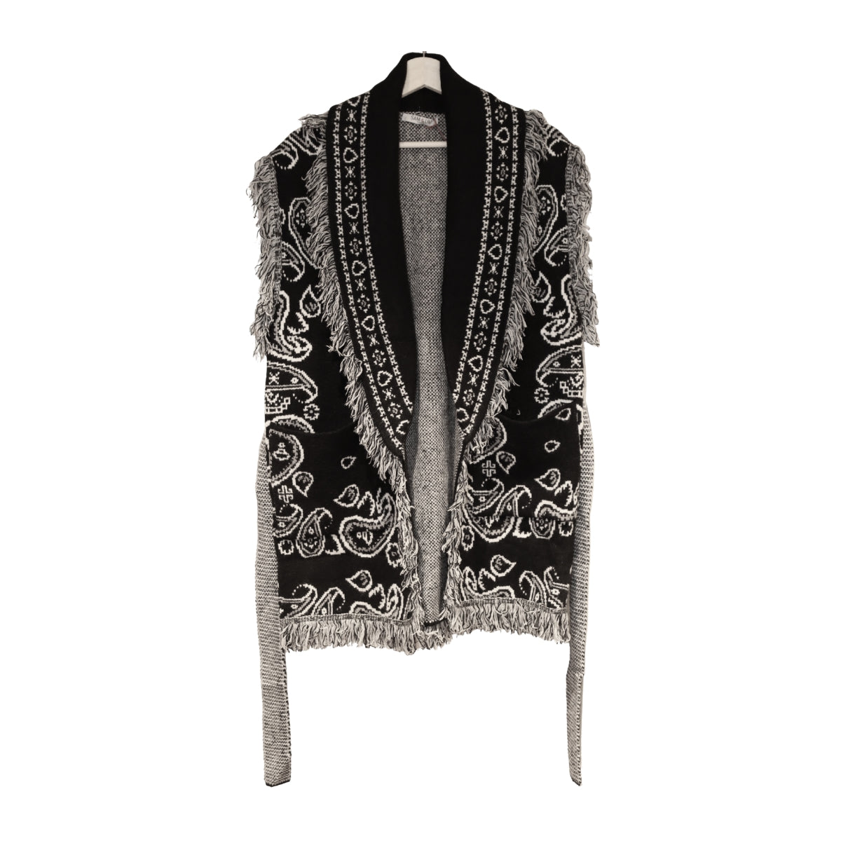 You & Eye, Black Paisley Fringe Vest, Clothes Tops