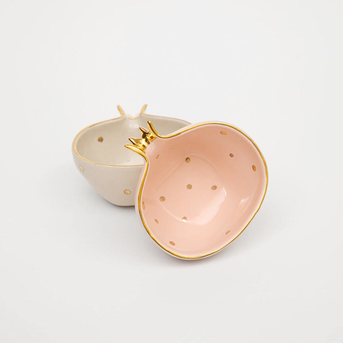 Pink and Cream Pomegranate Bowls Set of 2