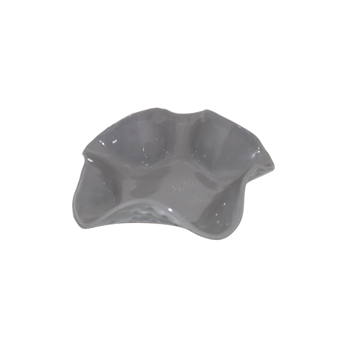 Plated Ceramics Grey Wavy Ceramic Snack Bowl