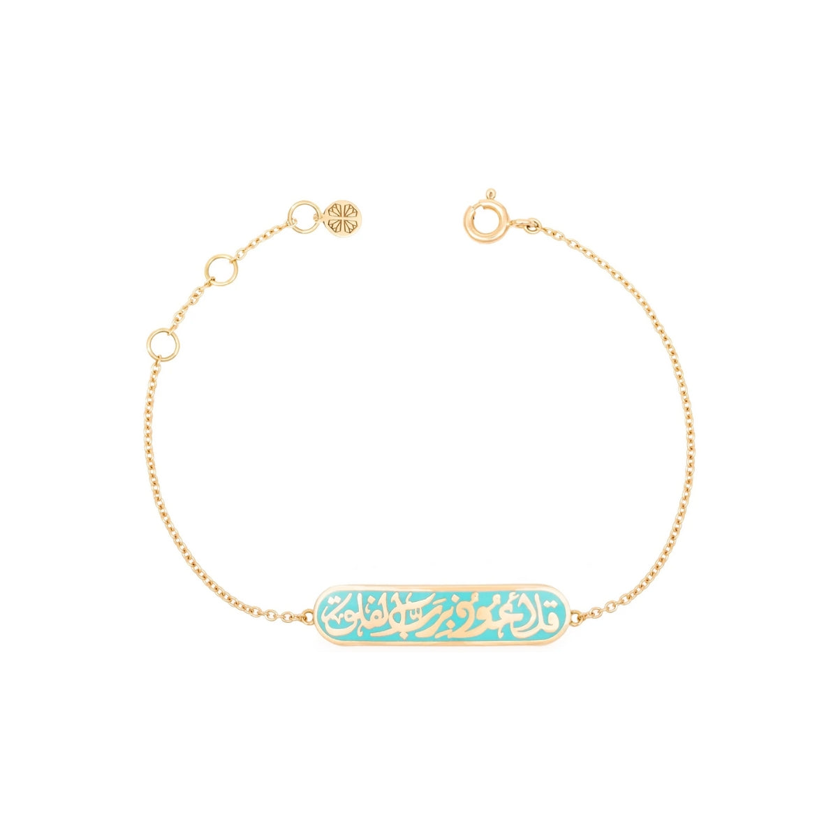 Orchid Jewelry 18k Gold Prayer Turquoise Enamel Bracelet