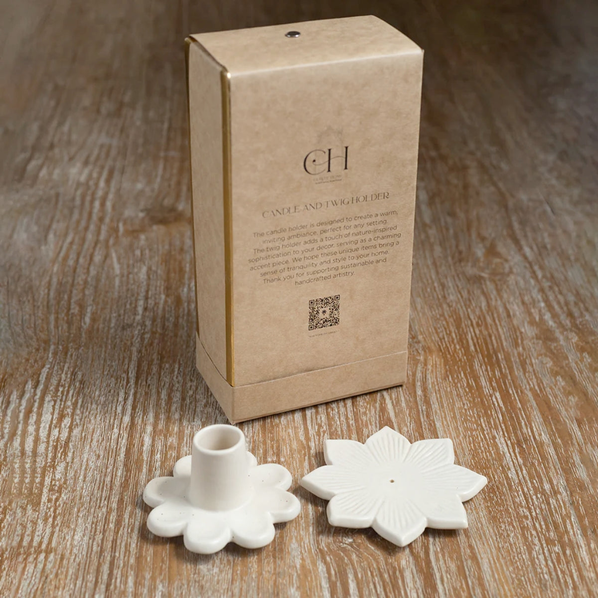 Curate Home Candle and Twig Holder Set