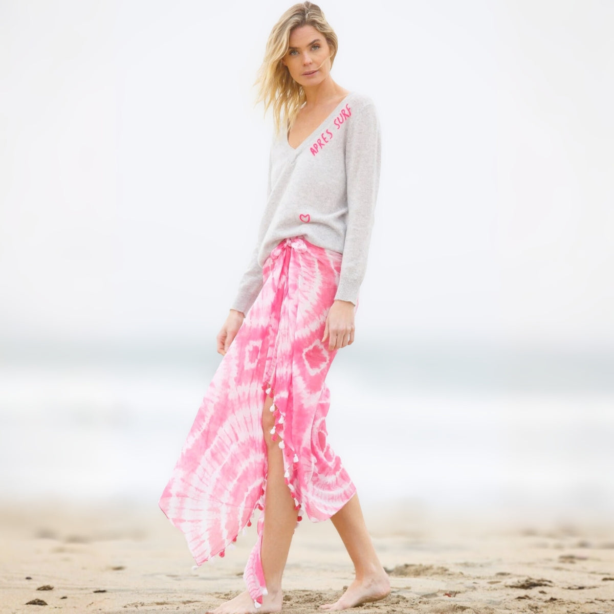 Golden Sun Pink Tie Dye Beachy Breeze Sarong