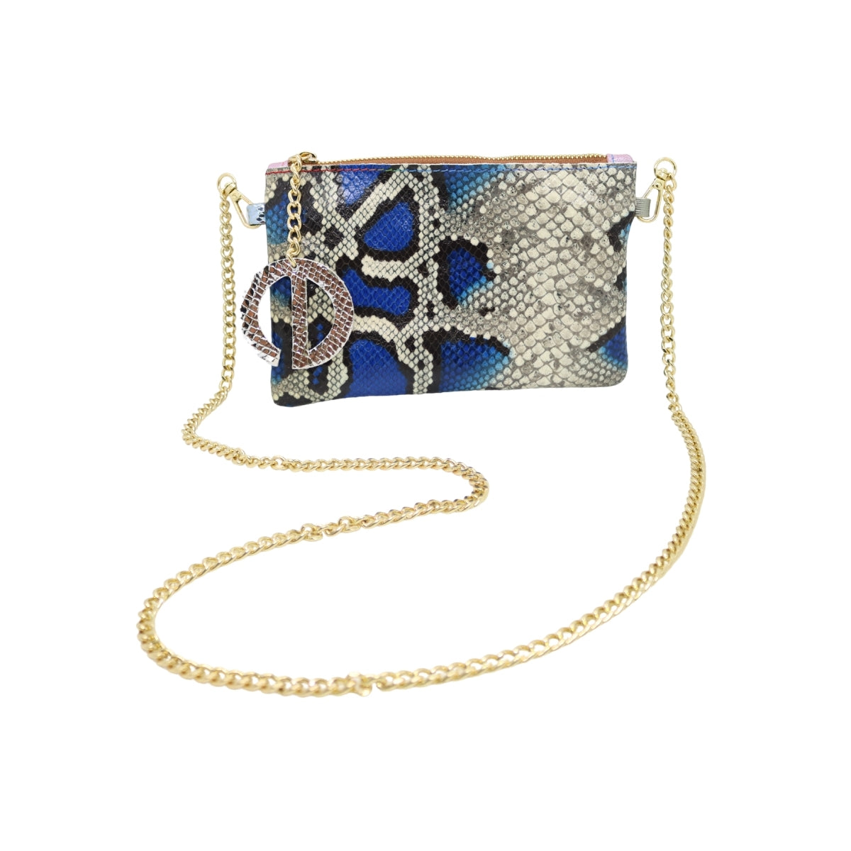 Silver Textured Leather Clutch