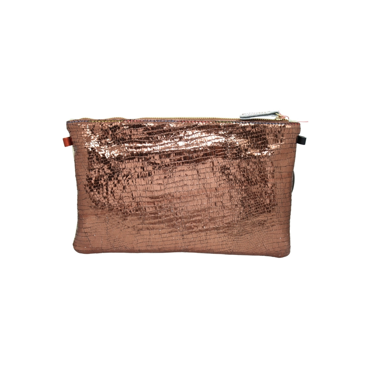 Ebarrito Textured Metallic Leather Clutch