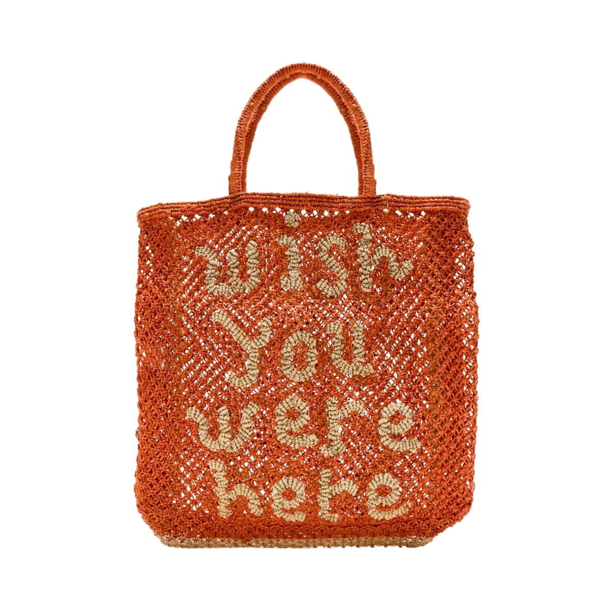 The Jacksons Bags Large Orange Wish You Were Here Jute Tote Bag