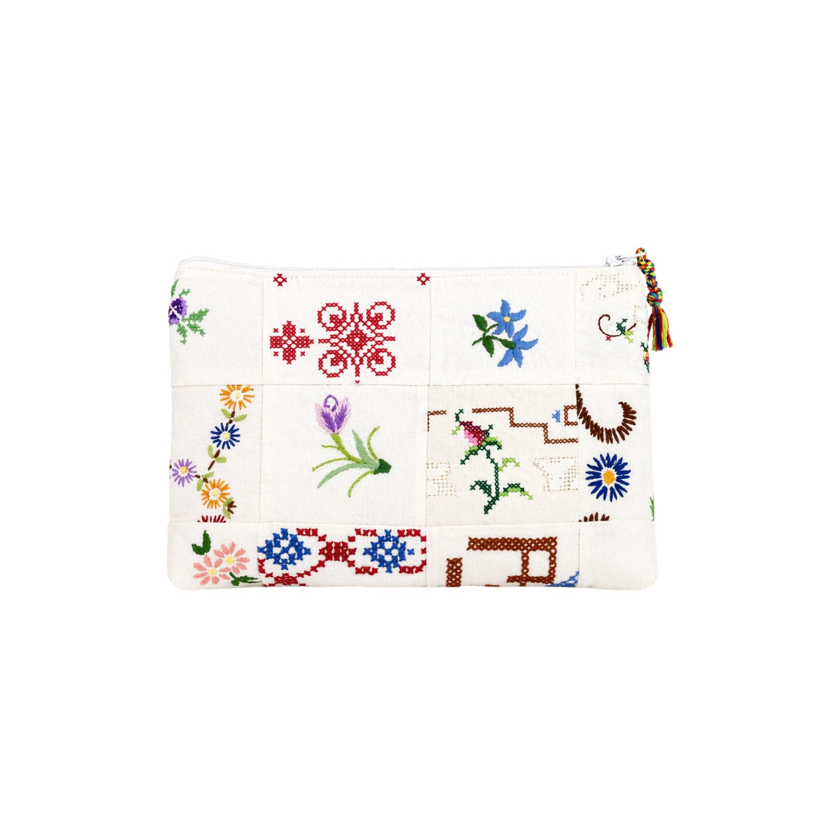 RELAX RE-LUX Indigo Bloom Patch Embroidery Pouch